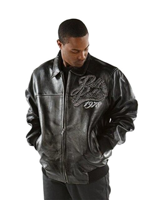 Pelle Pelle Exotic Ghost Black Bomber Leather Jacket - Image 6