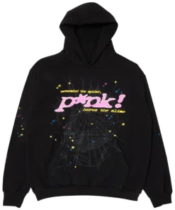 Sp5der Pink Hoodie Black