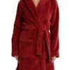 Aarti Faux Shearling Red Hooded Robe