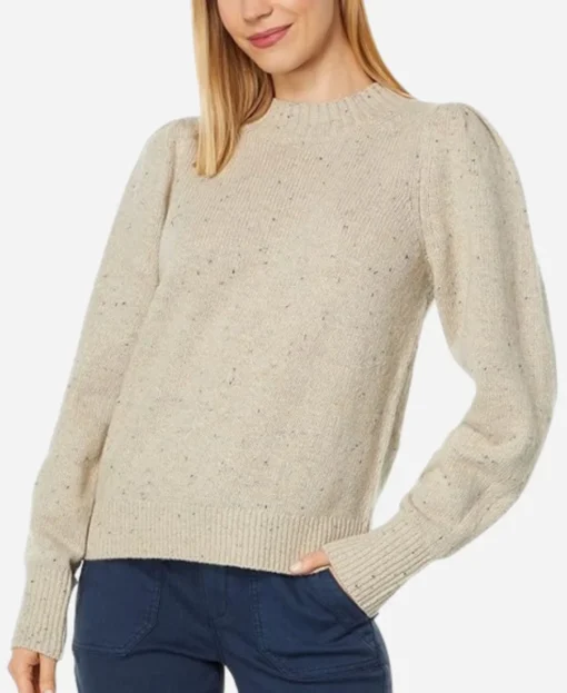 Britt Robertson The Merry Gentlemen Beige Crewneck Sweater - Image 2