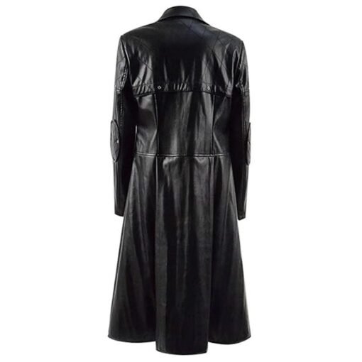 Battle Angel Black Leather Coat - Image 3