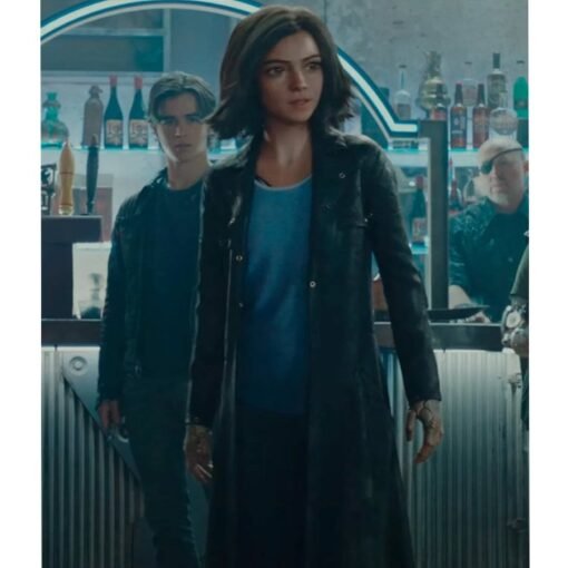 Battle Angel Black Leather Coat - Image 2