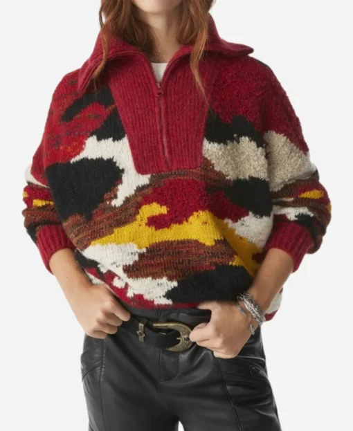 Eve Hewson Bad Sisters S02 Multicolor Printed Jumper - Image 2