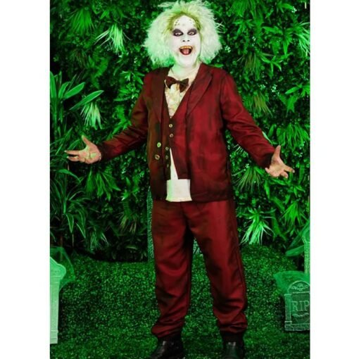 Beetlejuice Wedding Halloween Maroon Suit