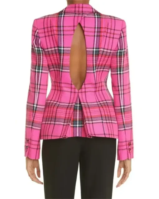Bel-Air S1 E2 Hilary Banks Pink Plaid Blazer Jacket - Image 2