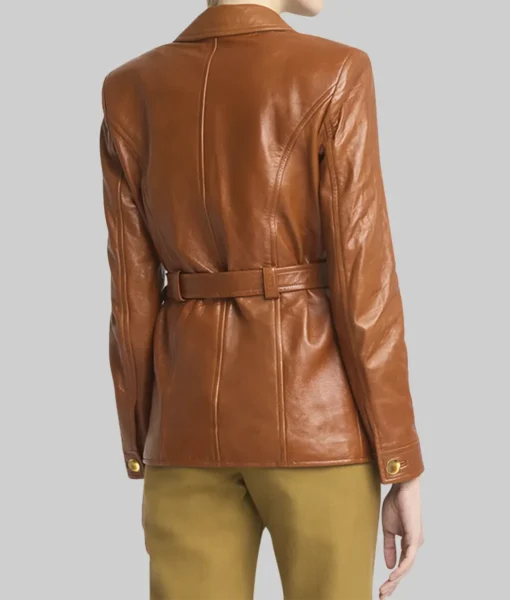 Black Bag 2025 Cate Blanchett Brown Leather Jacket - Image 3