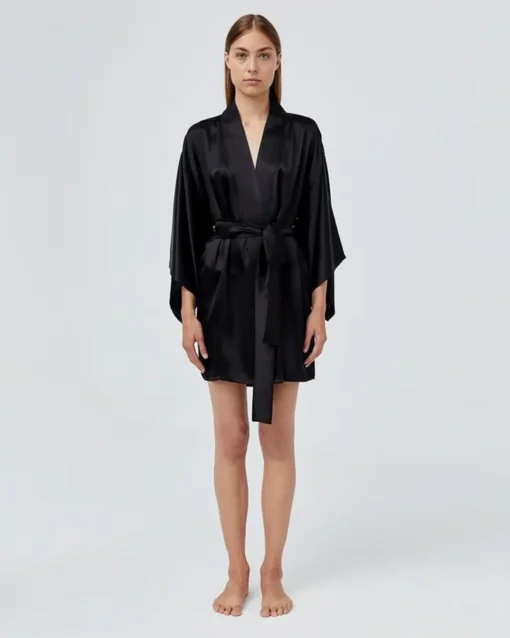 Womens Silk Kimono Robe Short