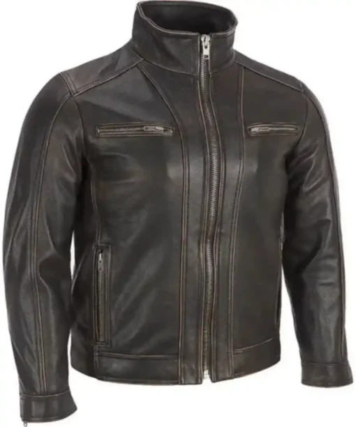Mens Black Rivet Leather Jacket