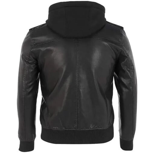 Black Rivet Leather Jacket - Image 6