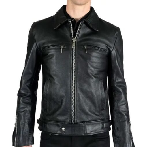 Black Rivet Leather Jacket - Image 3