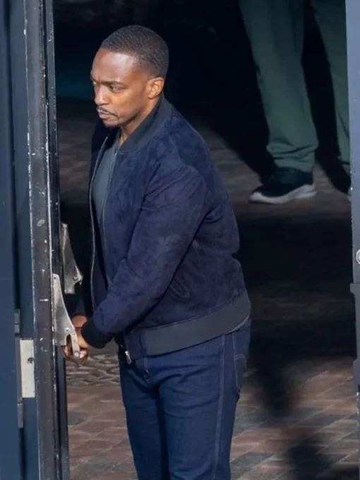 Sam Wilson Captain America Brave New World Blue Bomber Jacket - Image 2