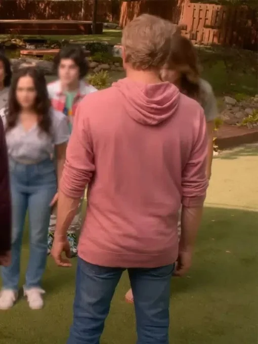 Cobra Kai S05 Johnny Lawrence Pink Hoodie - Image 4
