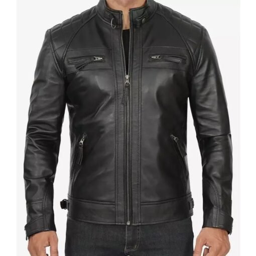 Decimal Black Cafe Racer Jacket - Image 4