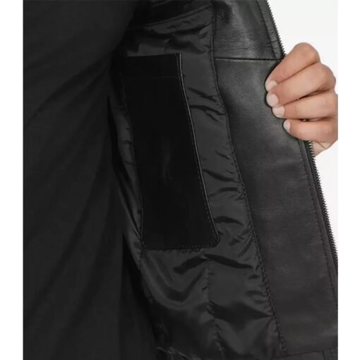 Decimal Black Cafe Racer Jacket - Image 5