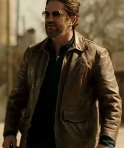 Den Of Thieves 2 Pantera Gerard Butler Leather Brown Jacket