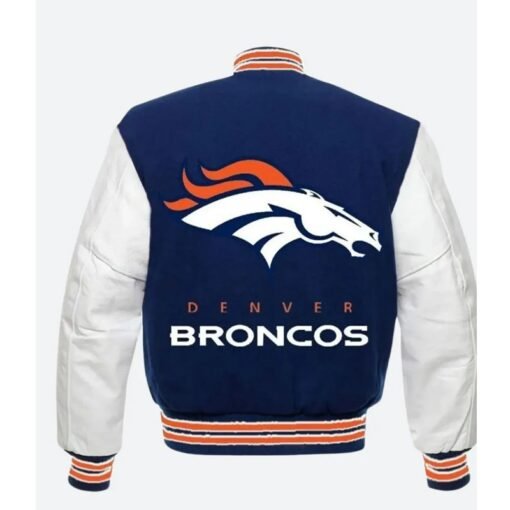 Denver Broncos Blue Varsity Jacket - Image 3