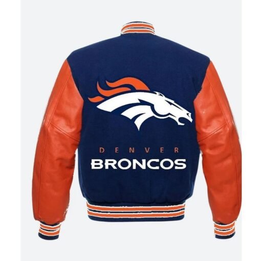 Denver Broncos Blue Varsity Jacket - Image 4