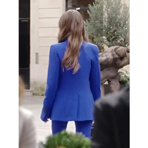 Emily in Paris Lily Collins Blue Suit - Image 4