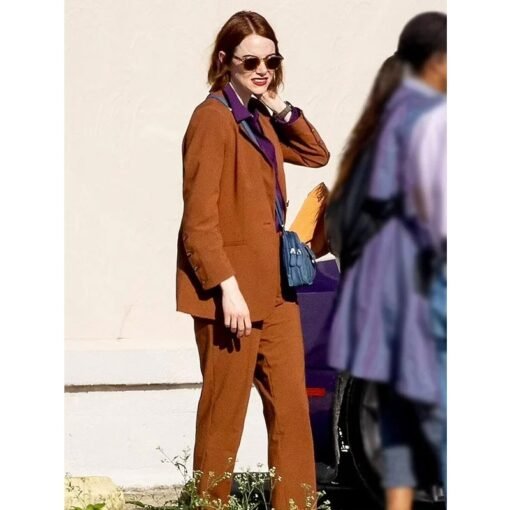 Emma Stone Kinds Of Kindness Brown Suit