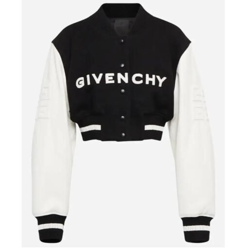 Givenchy Cropped Varsity Black Jacket