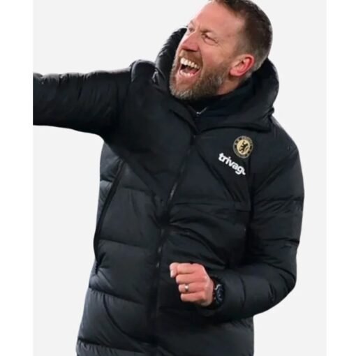 Graham Potter Chelsea FC Black Puffer Coat - Image 3