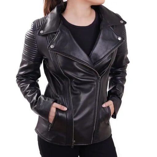 Isabella Women Black Moto Jacket - Image 3