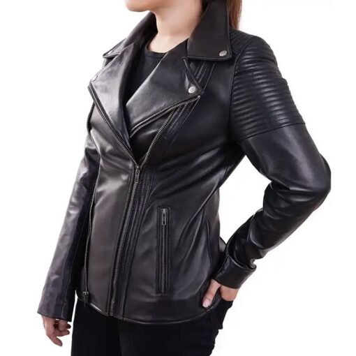 Isabella Women Black Moto Jacket - Image 4