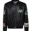 NFL New York Jets Black Leather Jacket