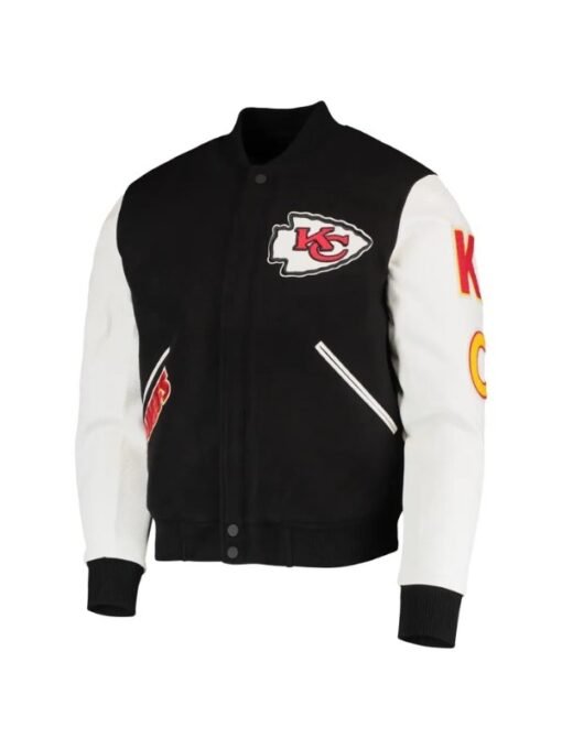 Kansas City Chiefs Black & White Varsity Jacket