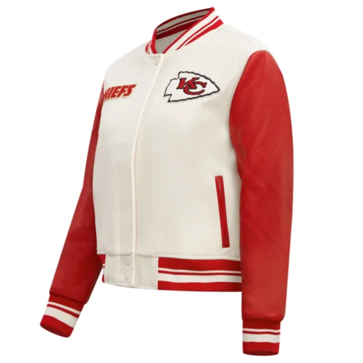 Kansas City Chiefs Retro Classic Women’s Varsity Jacket - Image 4