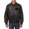 Kansas City Chiefs Tonal Full Black Leather Bomber Jacket