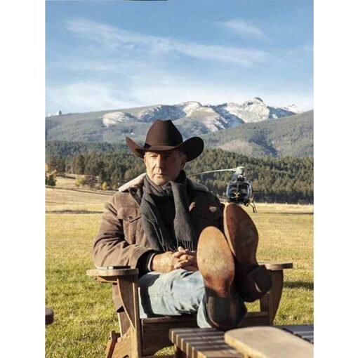 Kevin Costner Yellowstone Corduroy Brown Jacket - Image 2