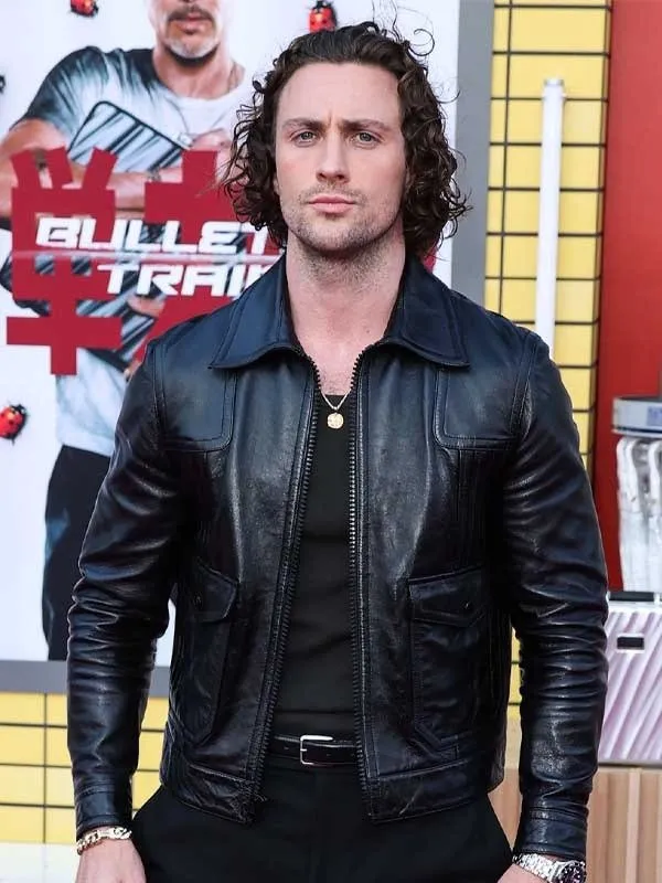 Kraven the Hunter 2023 Aaron Taylor Black Leather Jacket