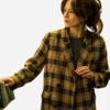 Kristin Kreuk Murder In A Small Town 2024 Camel Plaid Blazer