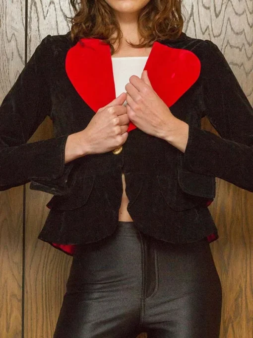 Red Heart Black Velvet Blazer