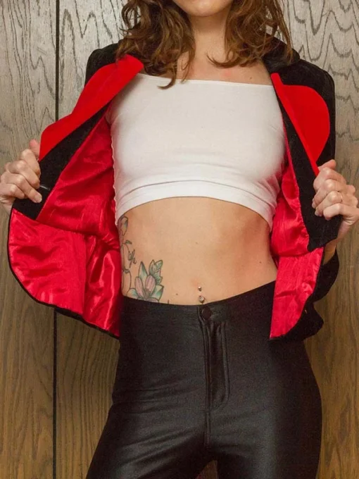 Red Heart Black Velvet Blazer - Image 5