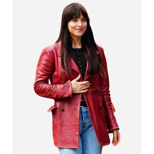 Madame Web Dakota Johnson Maroon Coat - Image 3