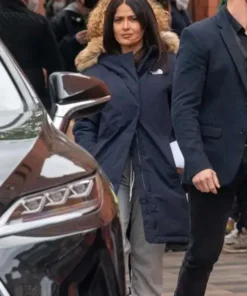 Salma Hayek Magic Mike’s Last Dance Blue Coat