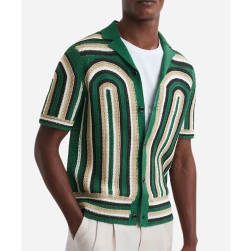 Matt Willis Love Is Blind UK Green Crochet Shirt - Image 3