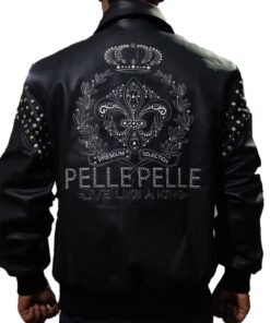 Men Pelle Pelle Live Like A King Black Leather Jacket