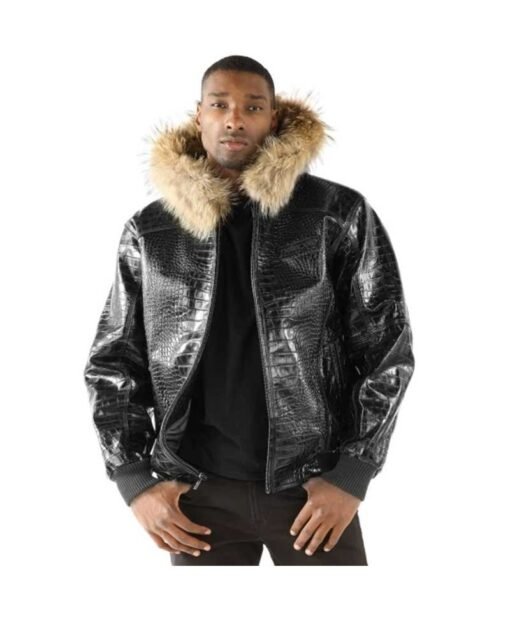 Men Pelle Pelle Nile Black Leather Jacket - Image 2