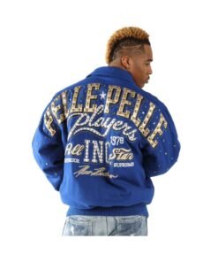 Men Pelle Pelle All Star Blue Wool Jacket