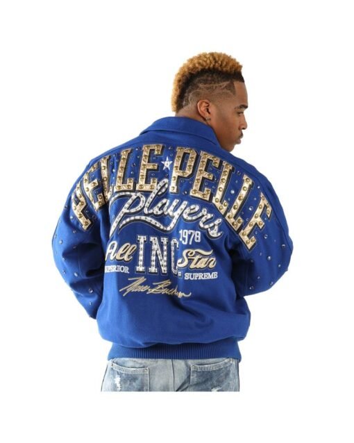 Men Pelle Pelle All Star Blue Wool Jacket