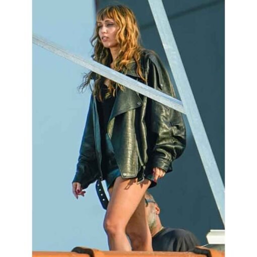 Miley Cyrus Black Leather Jacket
