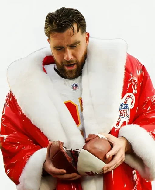 Travis Kelce Santa Red Coat - Image 2
