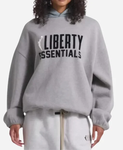 NY Liberty x Fear Of God Essentials Grey Hoodie - Image 2