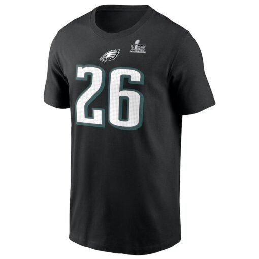 Nike Saquon Barkley Black Eagles Super Bowl LIX T-Shirt - Image 2