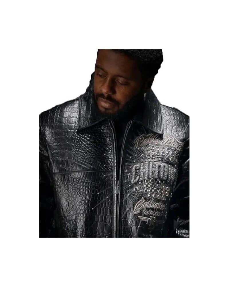 Men Chi Town Pelle Pelle Black Leather Jacket - Image 2