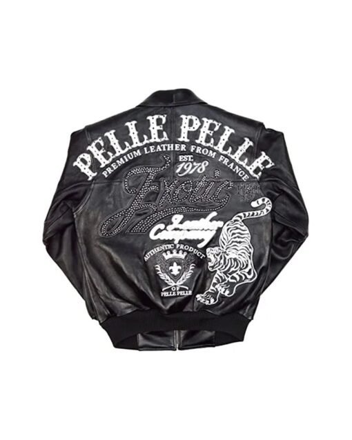 Pelle Pelle Exotic Ghost Black Bomber Leather Jacket