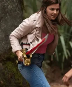 Power Rangers Dino Fury Amelia Jones Pink Biker Jacket
